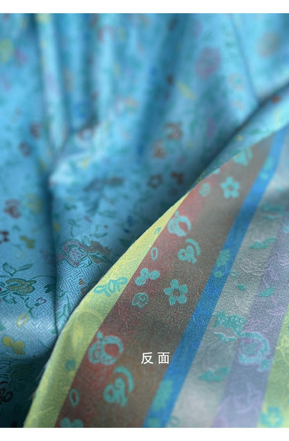 Pomegranate Flower Silk Brocade Fabric: 59" Emperor Tibetan Style