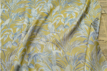 Gold Thread Bird Jacquard Fabric: Embossed Upholstery, Costume, Decor (By The Meter)