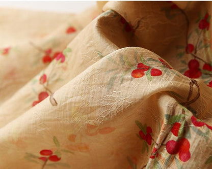 Floral Tencel Ramie Fabric: Sewing Material by Meter