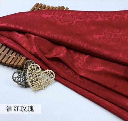 Tissu satiné jacquard rose : matériau double face pour costumes de cosplay, 150 cm de large