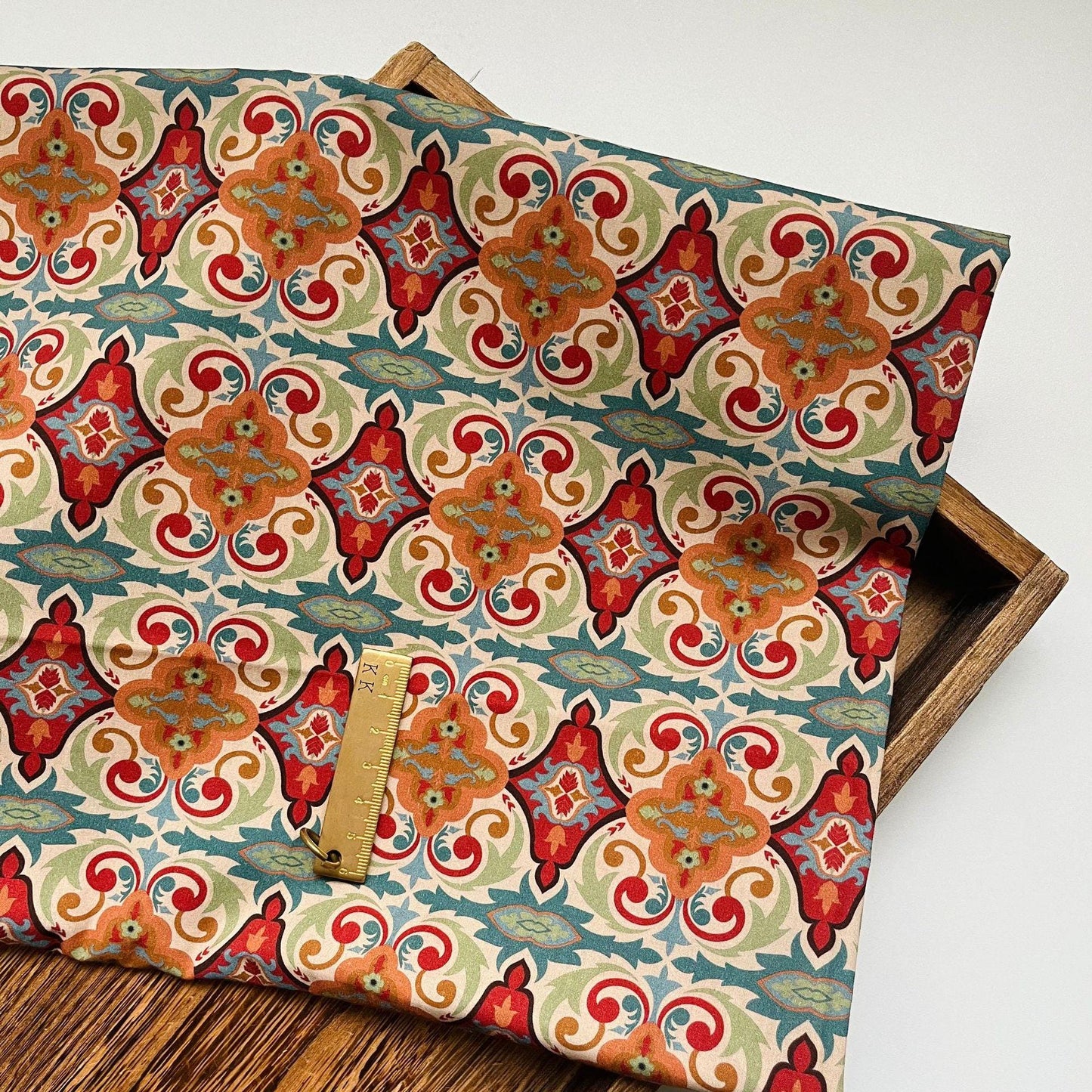 1960s Cotton Fabric: Retro Print, Upholstery, Costume, Sewing (59"W)