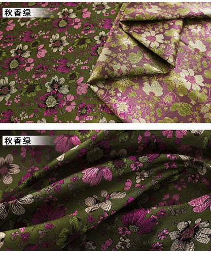 Tissu jacquard à motif floral Marigold : mélange soie-rayonne, 89 cm de large
