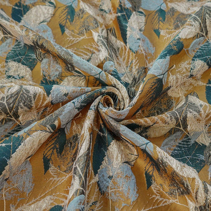 Autumn Leaves Jacquard Fabric: Oil Painting Style, Upholstery & Sewing, 61" Wide