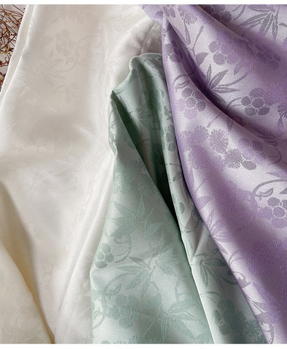 Floral Jacquard Satin Fabric: Two-Sided Yarn-Dyed Cosplay Costume Material