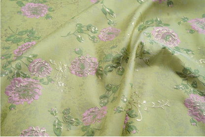 Tissu jacquard brocart à motif floral : style palais rétro, largeur 150 cm (59 po) - Vendu au mètre