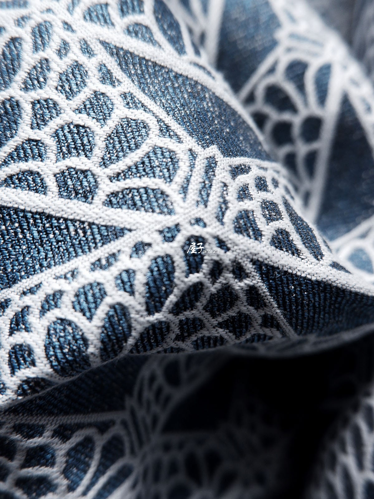 Jacquard Denim Fabric: Linear Crown Pattern, Upholstery & Sewing (57")