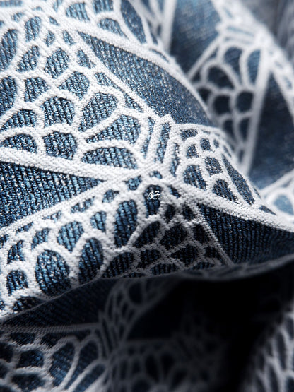 Jacquard Denim Fabric: Linear Crown Pattern, Upholstery & Sewing (57")