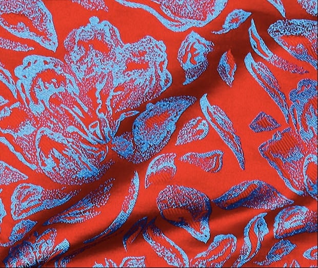 Floral Jacquard Brocade Fabric: Chinese Traditional Rose Petal Sewing Fabric