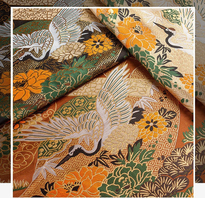 Tissu brocart de soie Kirin japonais : tissu d’ameublement tissé Nishijin coloré (largeur : 150 cm)