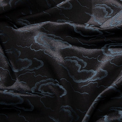 Nishijin Ori Brocade Satin Fabric: Cloud Flowers, Japanese Decor (59" Wide)