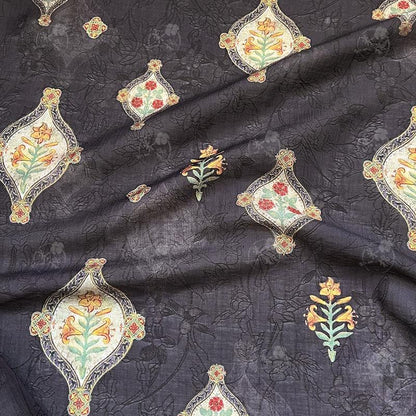 Geometric Floral Tencel Ramie Fabric: Dressmaking, Upholstery - 59" Wide