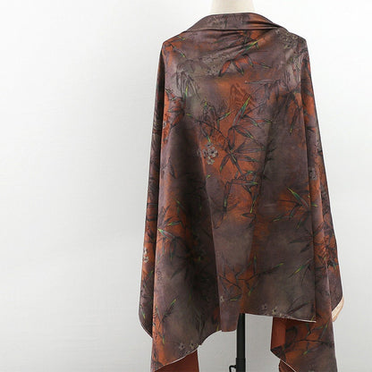 Bamboo Print Tea Silk Satin Fabric: 59"W Upholstery & Costume