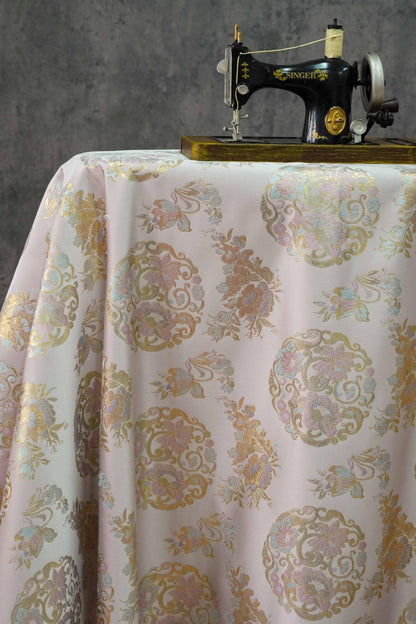 Gold Thread Brocade Fabric: 59"W Mongolian Tibetan Style