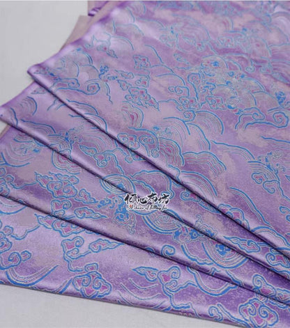 Lilac Rayon Brocade Fabric: Sea of Clouds & Waves (29.5"W)