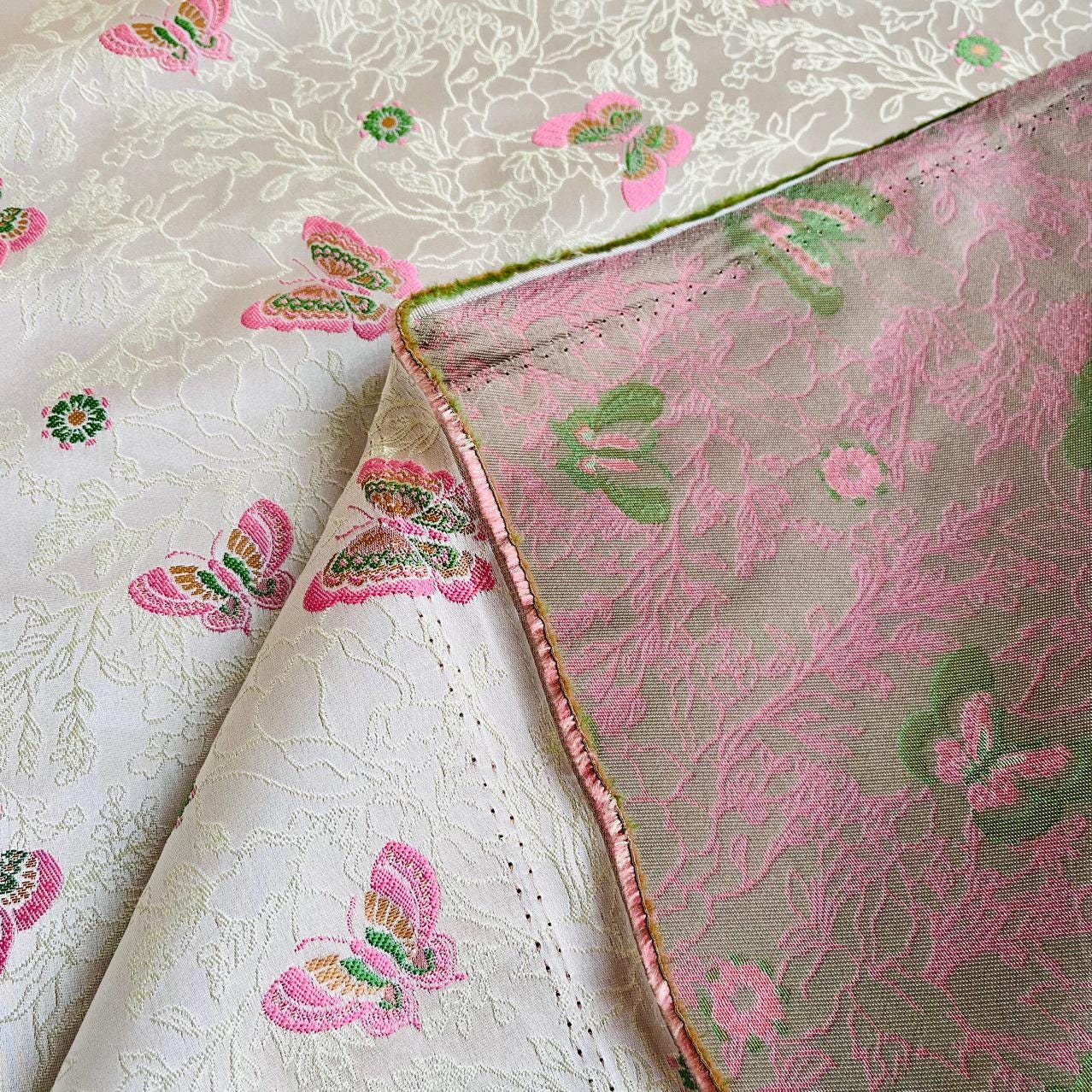 Butterfly Brocade Fabric: 59"W Mongolian Style Polyester Gown Material