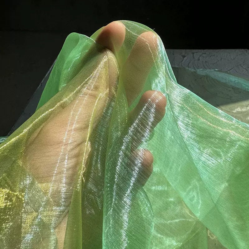 Silky Organza Fabric: Bright Sheer Water-Gloss, 55" Wide