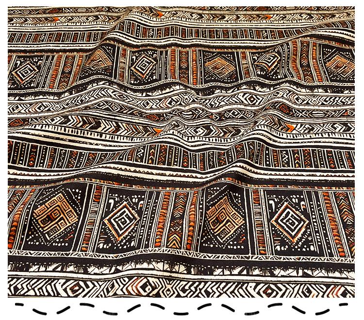 Ethnic Striped Cotton Fabric: Sewing Material (56" Wide)