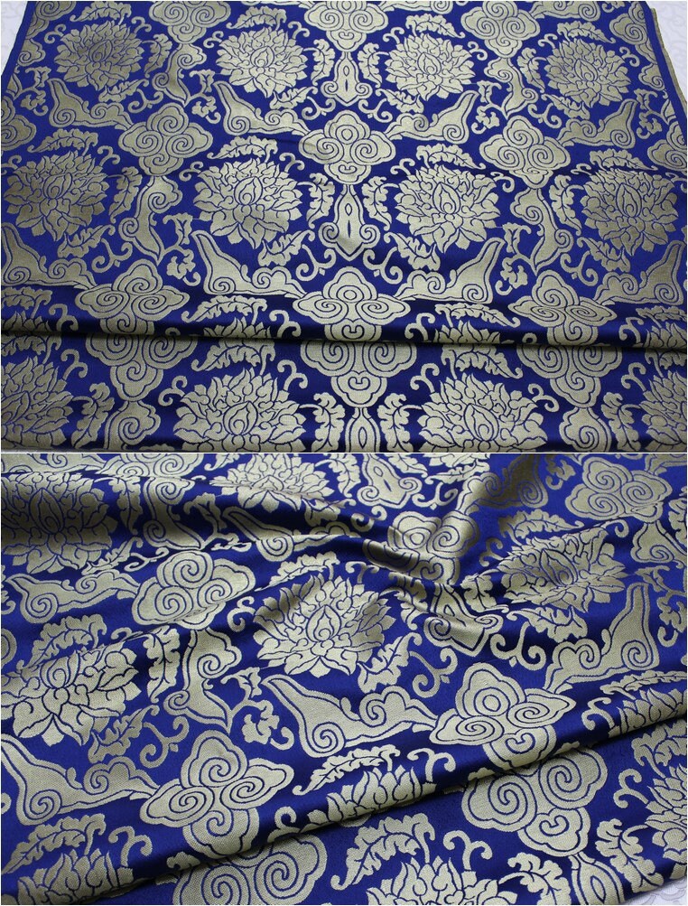 Lotus Brocade Fabric: Chinese Qipao Cheongsam Sewing, Upholstery (29" Wide)