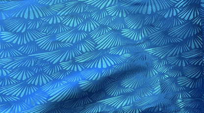 Tissu brocart jacquard coquillage japonais : mélange soie-rayonne, 75 cm de large