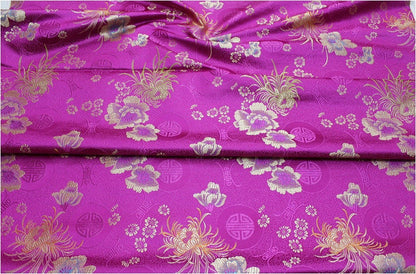 Chrysanthemum Brocade Fabric: Silk Rayon Jacquard, 29.5" Wide