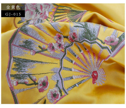 Embroidered Fan Brocade Fabric: Rayon Cushion Cover, Upholstery (40x70cm)