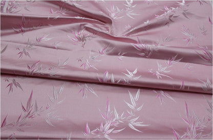 Leaves & Flower Brocade Fabric: Silk Rayon Blend, 29.5" Wide