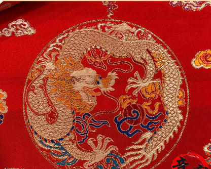 Gold Dragon Silk Brocade Fabric: 59"W Upholstery Quilting Sewing