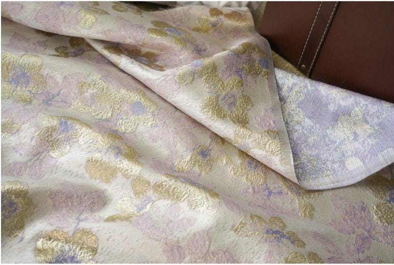 Gold Thread Jacquard Fabric: Retro Upholstery, Costume, & Decor