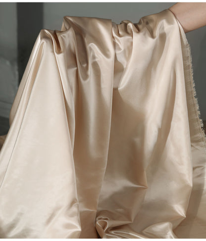 Tissu en satin de soie : couleurs unies, largeur 150 cm, tissu de luxe pour robes de mariée
