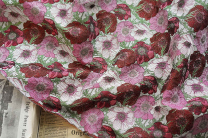 Floral Jacquard Woven Fabric: Oil Painting Style, 65" Wide