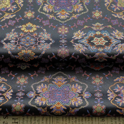 Mongolian Bada Pattern Fabric: Tibetan Style Upholstery, Costume, Decor (59"W, By The Meter)