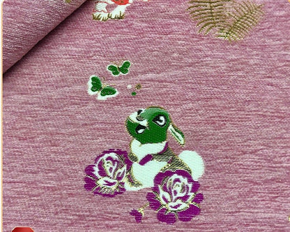 Rabbit Chenille Jacquard Fabric: 59"W Brocade Upholstery, Quilting, Sewing - Poppylollipop