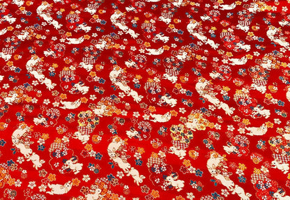 Sakura Rabbit Jacquard Brocade Fabric: 59" Wide Silk Rayon Blend