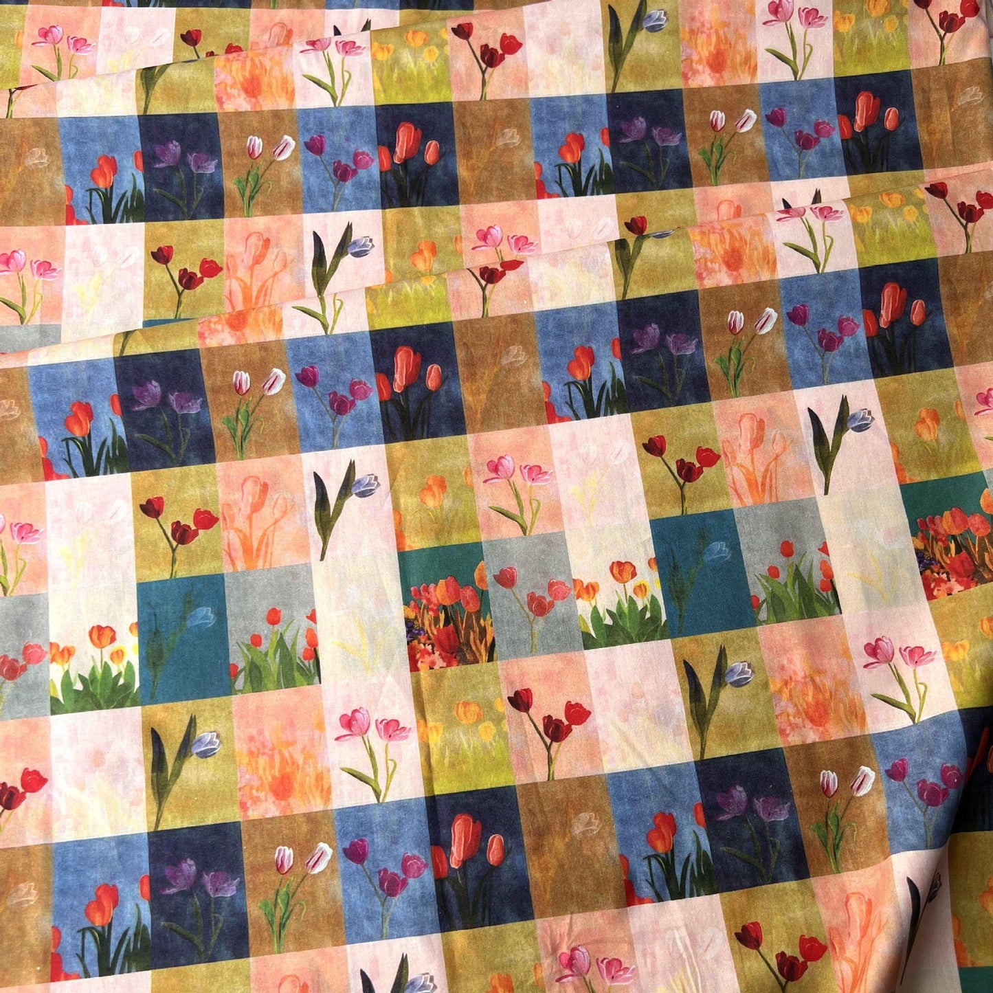 Floral Cotton Fabric: 1940s Style Print, 58" Wide, Quilting Sewing