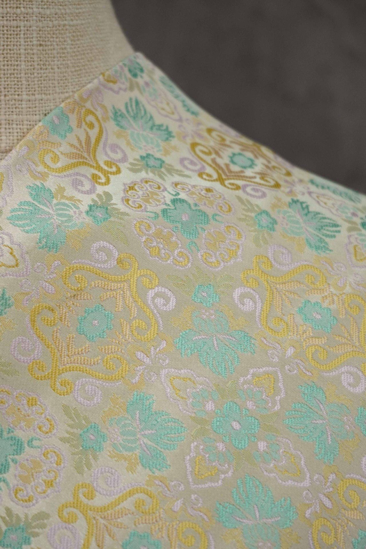 Pomegranate Flower Silk Brocade Fabric: Emperor Tibetan Style, Upholstery & Costume