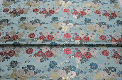 Japanese Floral Jacquard Brocade Fabric: Silk Rayon Blend (29.5" Width)