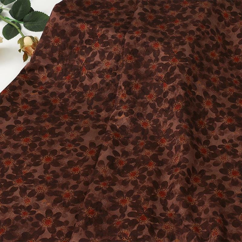 Plum Blossom Tea Silk Satin Fabric - 59"W Upholstery, Costume & Decor