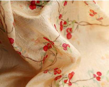 Floral Tencel Ramie Fabric: Sewing Material by Meter
