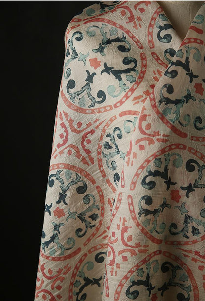 Tissu Tencel Ramie : Impression Dunhuang, Couture et Ameublement - Au mètre