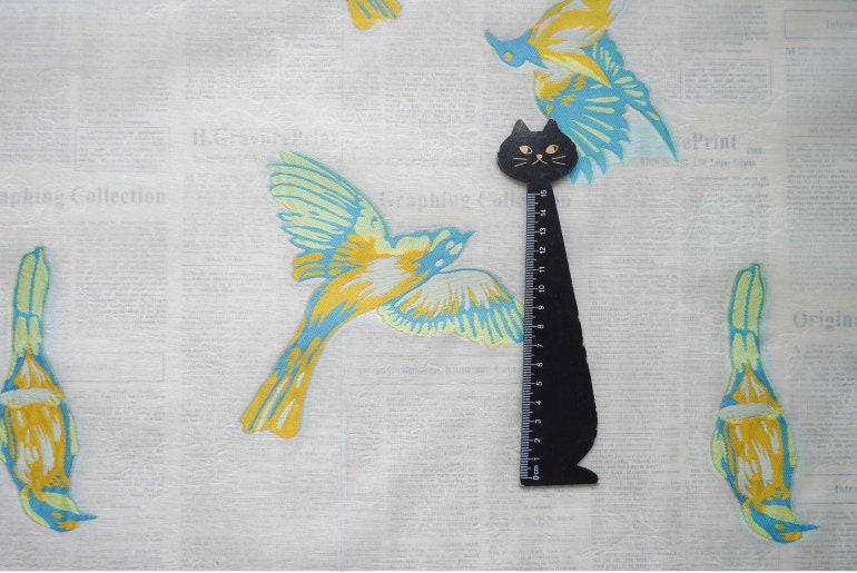 White Bird Jacquard Fabric: 3D Embroidery, 59" Wide, Nylon Polyester