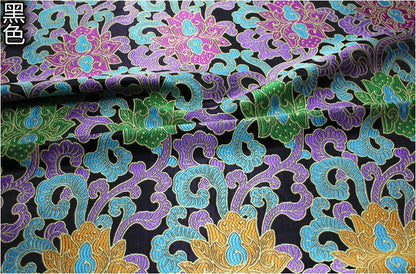 Lotus Brocade Fabric: Chinese Qipao Sewing & Upholstery (29.5" Wide)