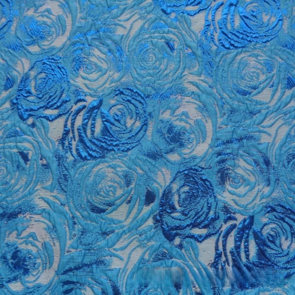 Green Rose Jacquard Fabric: Colorwoven Dress Material - 58"