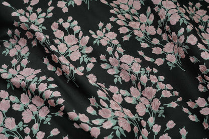 Reversible Pink Flower Jacquard Fabric: Embossed Upholstery, Costume, Curtain (55"W)
