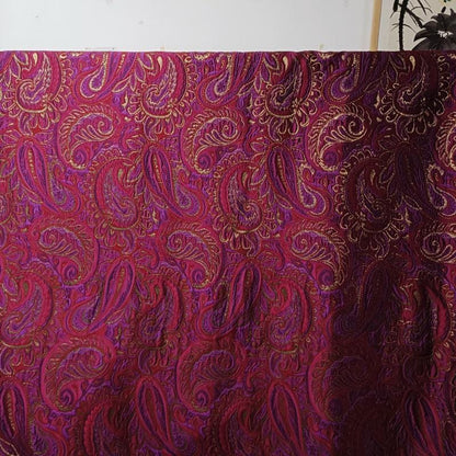 Gold Thread Paisley Jacquard Fabric - 56" Wide Designer Clothing