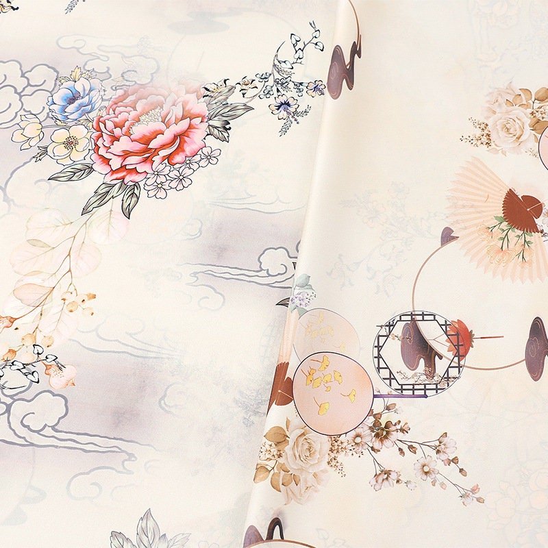 Floral Botanical Print Fabric: Polyester Spandex Blend, 59" Wide - Poppylollipop