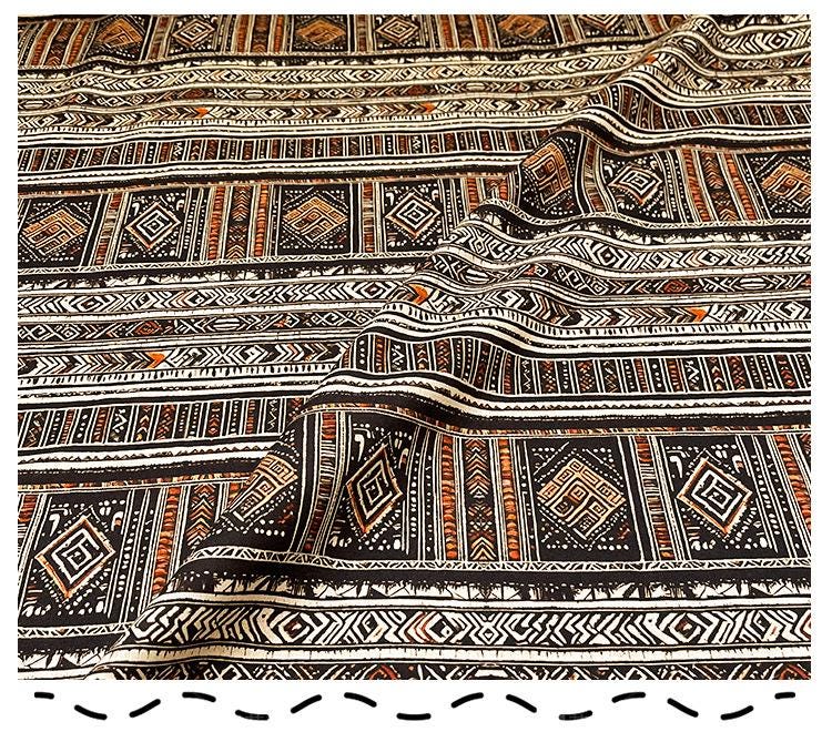 Ethnic Striped Cotton Fabric: Sewing Material (56" Wide)