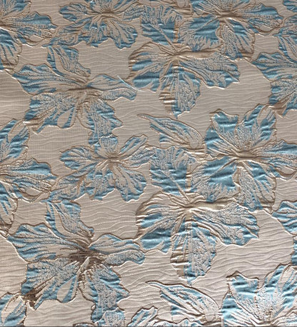 Lily Flower Jacquard Fabric ��� Gold Thread Embossed Brocade for Sewing, Crafts & Quilti"Wide
