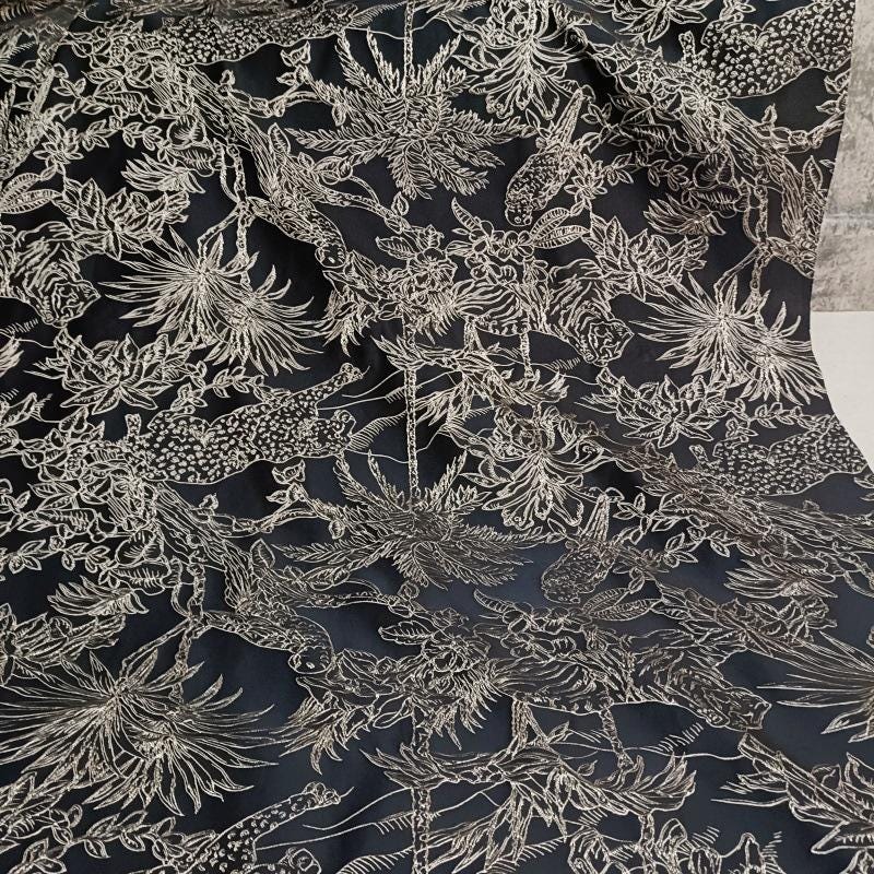 Metallic Jacquard Fabric: 3D Texture Foil, 55" Wide