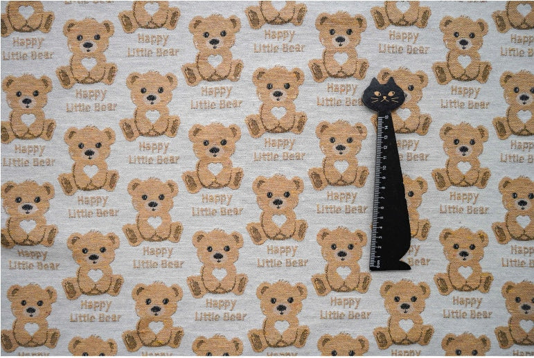 Bear Jacquard Fabric, 60/40 Poly Cotton Blend, 59" Wide