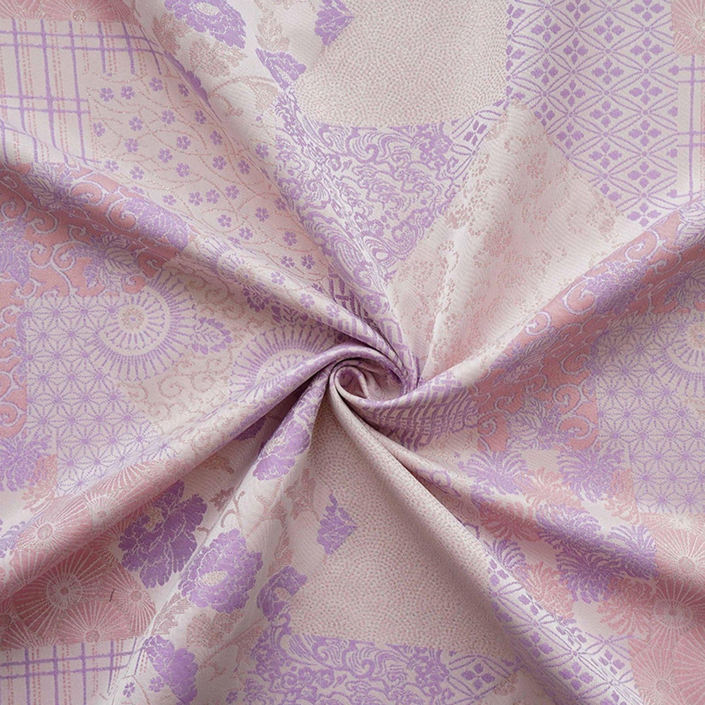 Japanese Floral Patchwork Fabric | Sashiko Style Quilting Material, 58"W